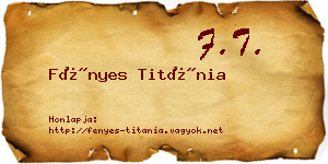 Fényes Titánia névjegykártya